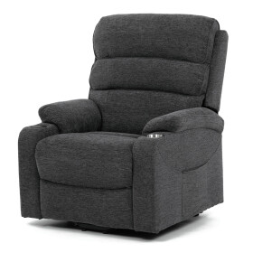 Polohovací křeslo, elektrické kabelové ovládání, šedá, látka, TV-S8348 GREY2