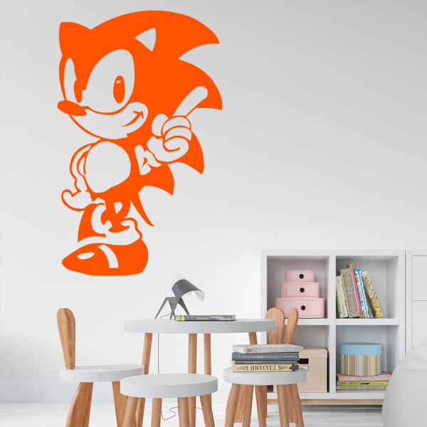 Samolepka Ježek Sonic Barva: oranžová, Velikost: 40 x 24 cm