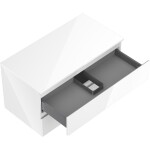 MEXEN/S - Orio koupelnová skříňka pod umyvadlo 90 cm s deskou, 2 zásuvky, bílá lesk 91A10-09047-2-BFFC00