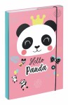 Školní aktovkový 5-dílný set BAAGL ZIPPY - Panda (aktovka, penál, sáček, desky, box)
