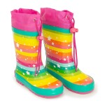 Dívčí holínky gumové - potisk rainbow, Pidilidi, PL0051-01, holka - 24