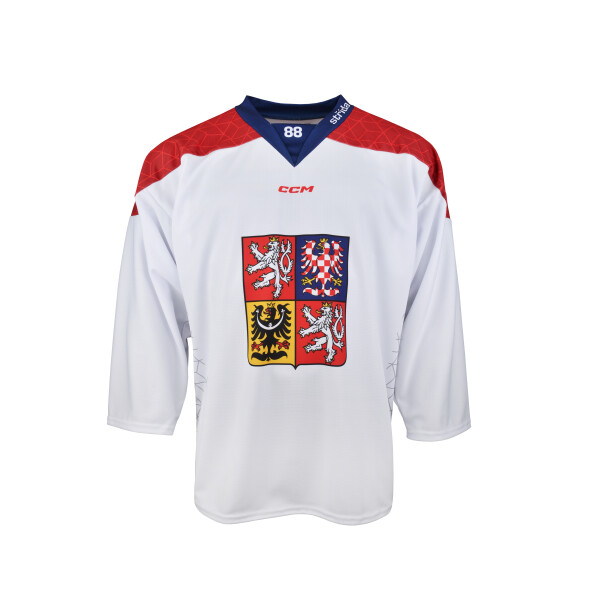 Nový dres české hokejové reprezentace David Pastrnak 2025/2026 CCM Fandres replica - bílý Velikost: dětský 90