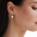 Stříbrné náušnice s černou 8.5-9 mm perlou Bianca, stříbro 925/1000, Černá
