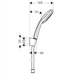 HANSGROHE - Croma 100 Set sprchové hlavice, 4 proudy, držáku a hadice 1,25 m, chrom 27592000