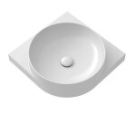RAVAK - Yard Umyvadlo rohové 45x45 cm, bez přepadu, otvor pro baterii, bílá XJX01245000