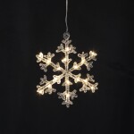 STAR TRADING Dekorativní svítící vločka Icy 19 cm, čirá barva, plast