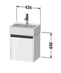 DURAVIT - Ketho.2 Umyvadlová skříňka 44x43x34 cm, 1 dvířka, panty vpravo, matná bílá K25070R18180000