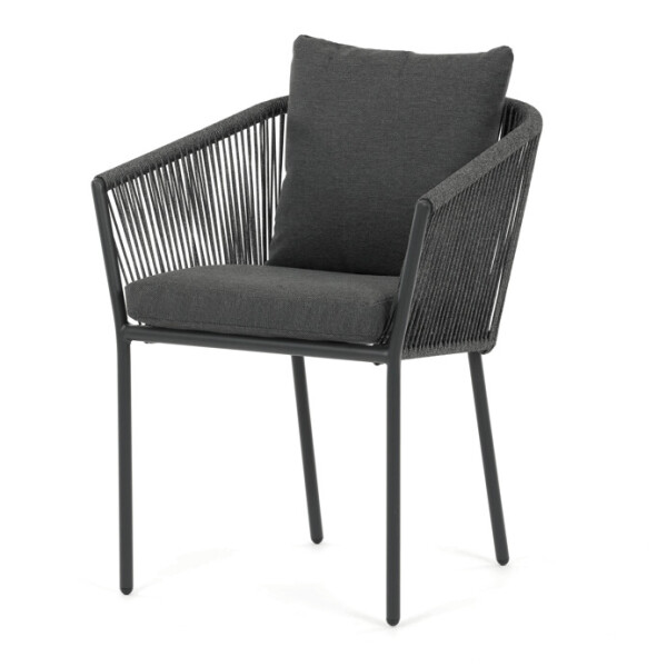 Zahradní židle, hliník, látka, šedá, AZC-C1179 GREY