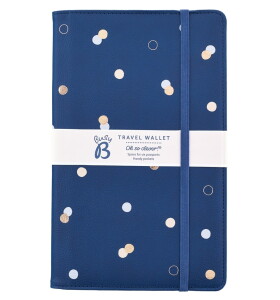 Busy B Cestovní peněženka Blue & Dots, modrá barva, kov, plast, textil
