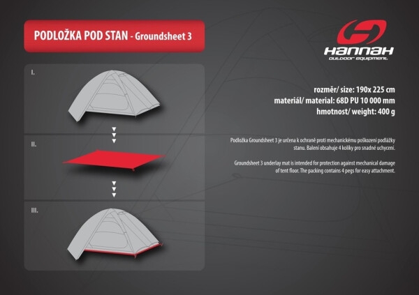 Podlážka Hannah Groundsheet 3 graphite