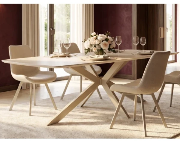 Jídelní stůl Hagen 180x90 cm, imitace béžového travertinu