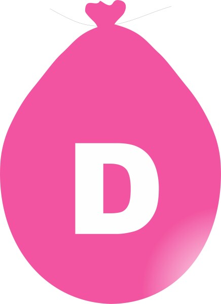 Balónek písmeno D růžové balonky.cz Balónek písmeno D růžové balonky.cz