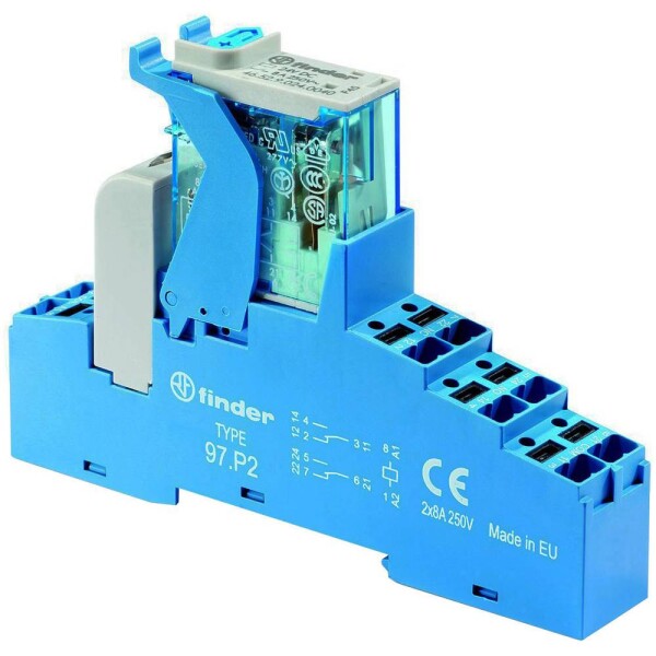 Finder 4C.P2.8.230.0060 vazební relé s LED diodou , 230 V/AC, 8 A, 2 přepínací kontakty, Tray, 1 ks