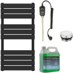 CERANO Koupelnový elektrický radiátorový set Claude - 300W - černá matná - 1000x500 mm