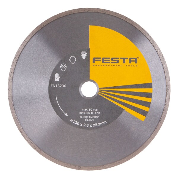 FESTA 21223 Kotouč diamantový, plný, 230mm, 22,2mm