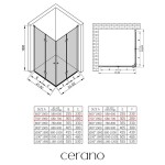 CERANO - Sprchový kout Volpe Duo L/P - 6 mm - černá matná, transparentní sklo - 70x70x190 - zalamovací CER-427378