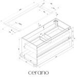 CERANO - Koupelnová skříňka Carole + deska pod umyvadlo Navira Pro - 36 mm - betonově šedá - 100x51,6x46 CER-668240