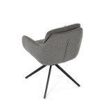 Židle jídelní, 180° otočný mechanismus, lanýžová voděodolná látka, černý kov