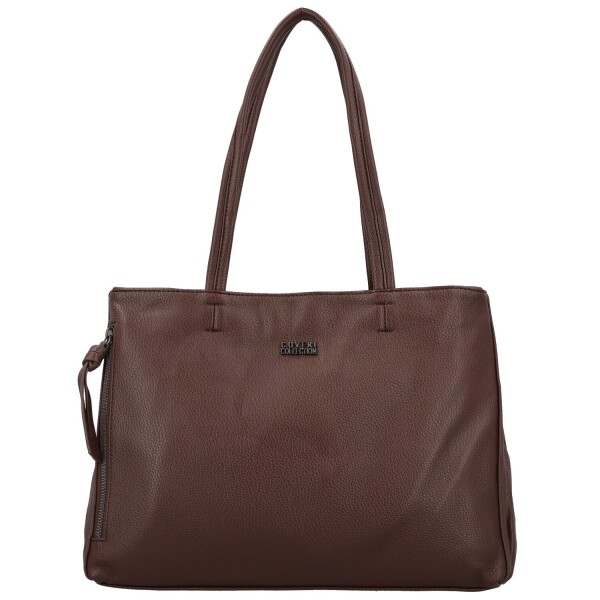 Módní dámská koženková kabelka na rameno Coveri Temari, coffee