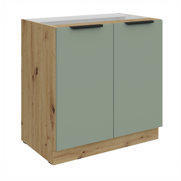 Spodní skříňka Aria 80 D 2F BB Barva korpusu: Dub artisan, Barva dvířek: SA - Aquamarine AFM