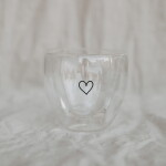 Eulenschnitt Skleněný hrnek Heart Double Glass, čirá barva, sklo