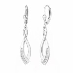 Stříbrné visací náušnice se zirkony Lina - stříbro 925/1000, Stříbrná