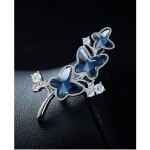 Brož Swarovski Elements Montanari - motýl, Tmavě modrá