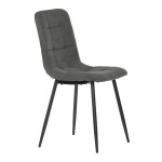 Židle jídelní, šedá látka, černé kovové nohy