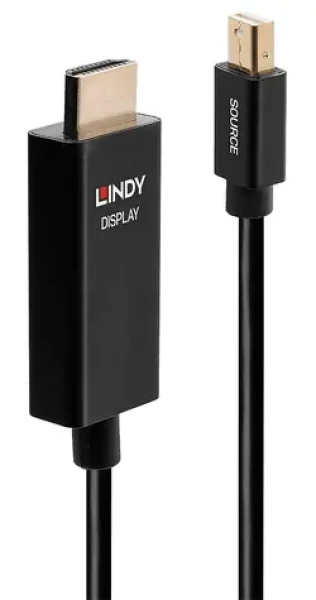 Lindy Mini DisplayPort - HDMI 0,5 m černá / Adaptér / Aktivní / 4K 60Hz / HDR (40920)