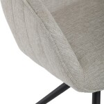 Židle jídelní a konferenční, krémová látka, černé kovové nohy, otočný mechanismus