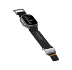 Aulumu A11 Mag Buckle Slim řemínek pro Apple Watch, stříbrná spona, černý pásek (6975941662188)