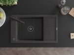 MEXEN/S - Elias granitový dřez 1-miska včetně baterie Duero, černá kropenatá 6511-76-671600-70-B