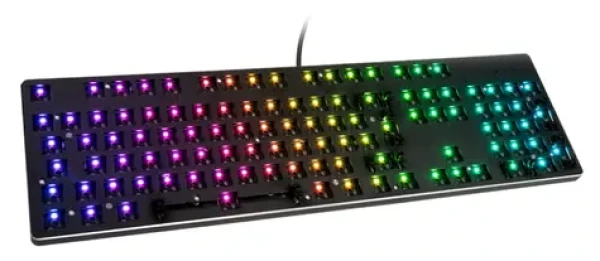 Glorious GMMK barebone ISO černá / herní klávesnice / bez spínačů / USB-C / ISO layout / RGB / 1.8m (GMMK-RGB-ISO)