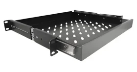 Delock 19" výsuvná police 42631 černá / Rack police / 1U / 3x zásuvka HE / kov (42631)
