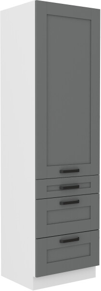 Vysoká potravinová skříňka Luna 60 DKS-210 3S 1F - Premium Box Barva korpusu: Bílá, Barva dvířek: Dust Grey