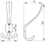 Siro Nábytkový věšák 553 staromosaz, 1 ks (S12839)