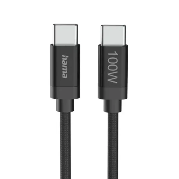 Hama USB-C 2.0 kabel Fabric / 3 m / 100 W / opletený (201749)