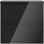 MEXEN/S - Orio koupelnová skříňka pod umyvadlo 50 cm s deskou, 2 zásuvky, černá lesk 91A10-05047-2-BFFC70