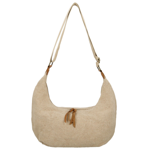 Trendy textilní dámská kabelka na rameno Ester, tmavě béžová