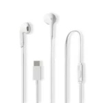Nedis Kabelová Sluchátka bílá / USB-C / Délka kabelu: 1.20 m / Vestavěný mikrofon / Ovládání Hlasitosti (HPWD4024WT)