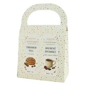 Dárková taška s mletou kávou Cinnamon Roll & Malinové Brownies 2x70g