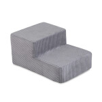 PLUSH NEST PLUSH NEST Suchý bazén kulatý Ø 90 × 30 cm s herním prvkem (schůdky) a 200 míčky šedý