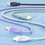 USAMS SJ568 Lithe zelená / Datový kabel USB-C / 66W / 6A / 1,2 m / LED indikátor (SJ568USB04)