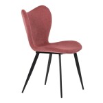 Židle jídelní, červená látka, černá kovová podnož