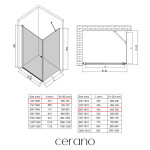 CERANO - Sprchový kout Antelo L/P - 6 mm - chrom, transparentní sklo - 70x50x190 - otočný CER-8050BD116