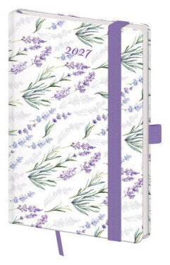 Diář 2027 týdenní kapesní Vario - Lavender s gumičkou