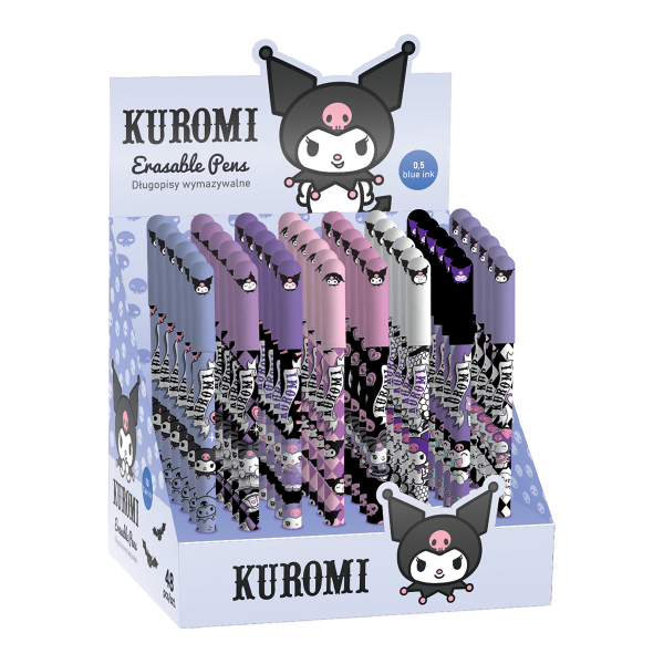 Colorino gumovatelné pero,Kuromi, 48 ks, s víčkem, modrá náplň, displej - 48ks
