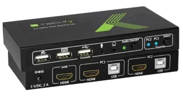 Intellinet KVM přepínač HDMI 2:1 / 4K 30Hz / 3x USB 2.0 / černá (028696)
