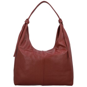 Trendy dámská kožená kabelka na rameno Anestis, tmavě červená