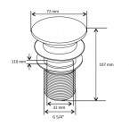 Kielle - Umyvadlová výpusť, ClickClack, s přepadem, bílá 30901030